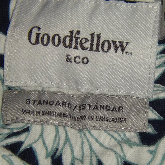 Goodfellow Men's Button-Up Short Sleeve Shirt Navy Blue Floral Print M, L - Picture 10 of 14